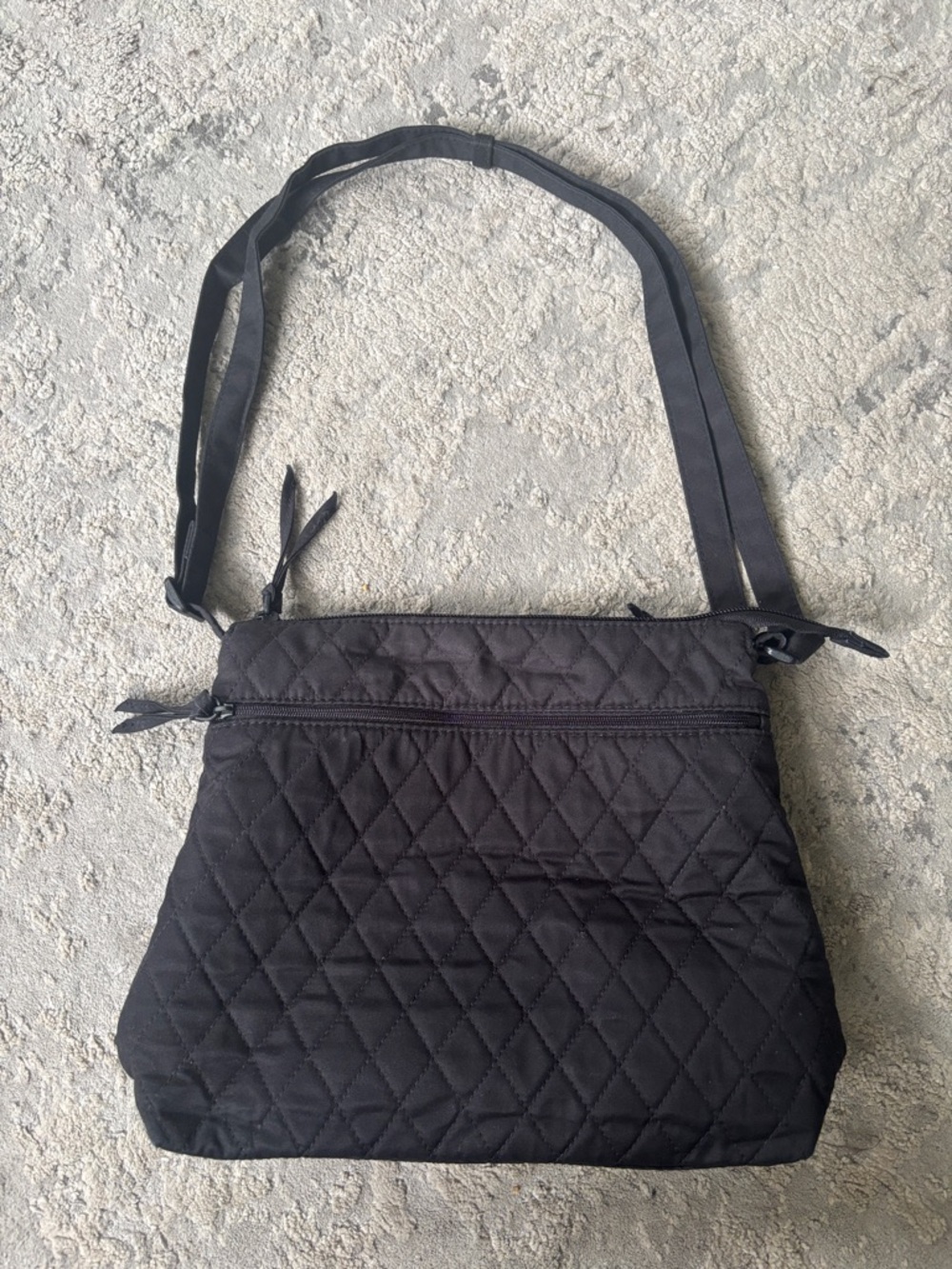 Vera Bradley original zip hipster Black Quilted Crossbody Bag